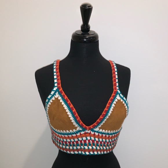 Forever 21 Tops - Multicolor Crochet/Knit Crop Top